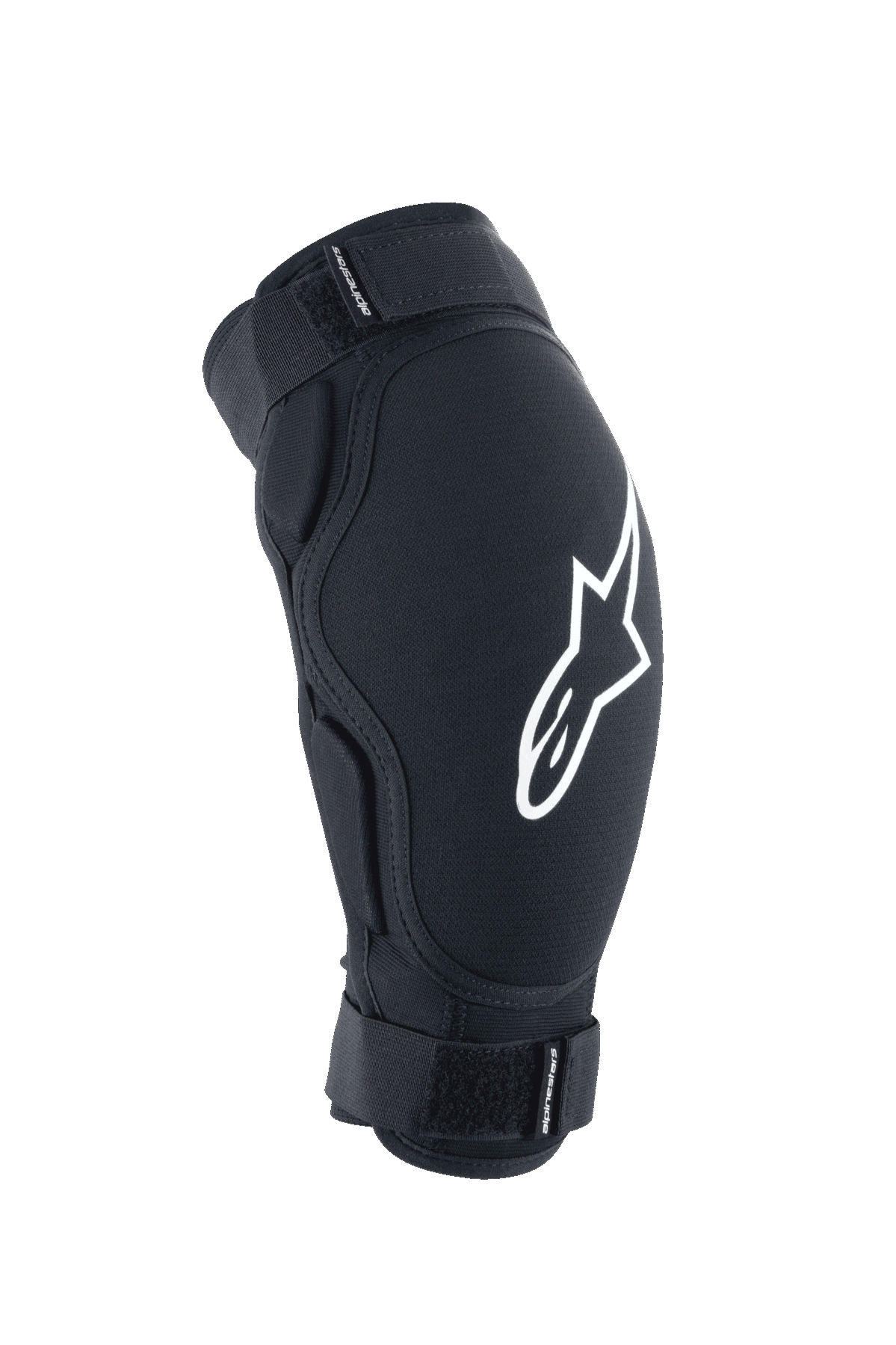 Alpinestars A-Impact Plasma Pro Elbow Protector, ochraniacz łokcia MTB, czarny z białym logo, dwa regulowane paski na rzep, ergonomiczna, wstępnie zakrzywiona konstrukcja
