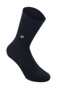 Alpinestars Alps Crew Socks, skarpety rowerowe, czarne, żebrowany ściągacz na łydce z haftowaną naszywką z logo gwiazdy, klasyczny styl crew do jazdy MTB i szosowej