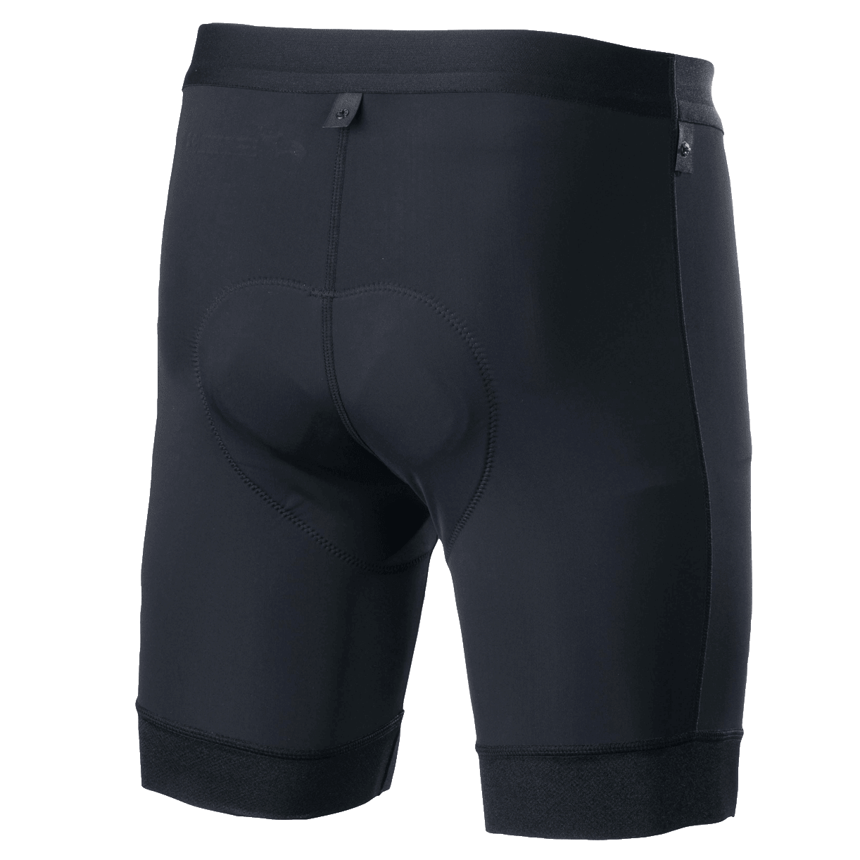 Alpinestars Alps Inner Shorts, rowerowe spodenki wewnętrzne, czarne, widok z tyłu przedstawiający zintegrowaną wkładkę chamois, elastyczny pas oraz ergonomiczny krój kompresyjny do MTB