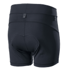 Alpinestars Stella Drop Inner Shorts, damskie wewnętrzne spodenki rowerowe, czarne, widok z tyłu ze zintegrowaną wkładką chamois i zatrzaskami, ergonomiczny krój kompresyjny do enduro