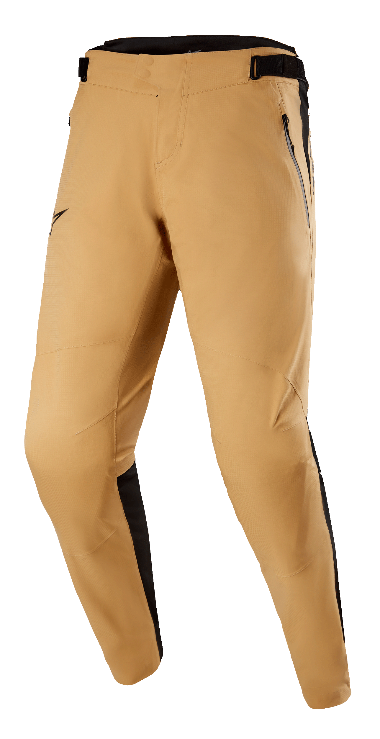 Alpinestars Tahoe 8.1 Waterproof Pants, kolor khaki i czarny, wodoodporne spodnie MTB, profilowane nogawki, przednie kieszenie na zamek, regulowany pas, czarne panele boczne i bezszwowy krok do jazdy w każdych warunkach