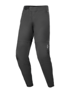 Alpinestars A-Dura Elite Pants, spodnie MTB, czarne, wyposażone w przedni system zapięcia na zapadkę, kieszenie na zamek z siatkową podszewką i elastyczne mankiety, małe białe logo Alpinestars na lewej nogawce, wytrzymała konstrukcja z tkaniny Cordura do jazdy w terenie.