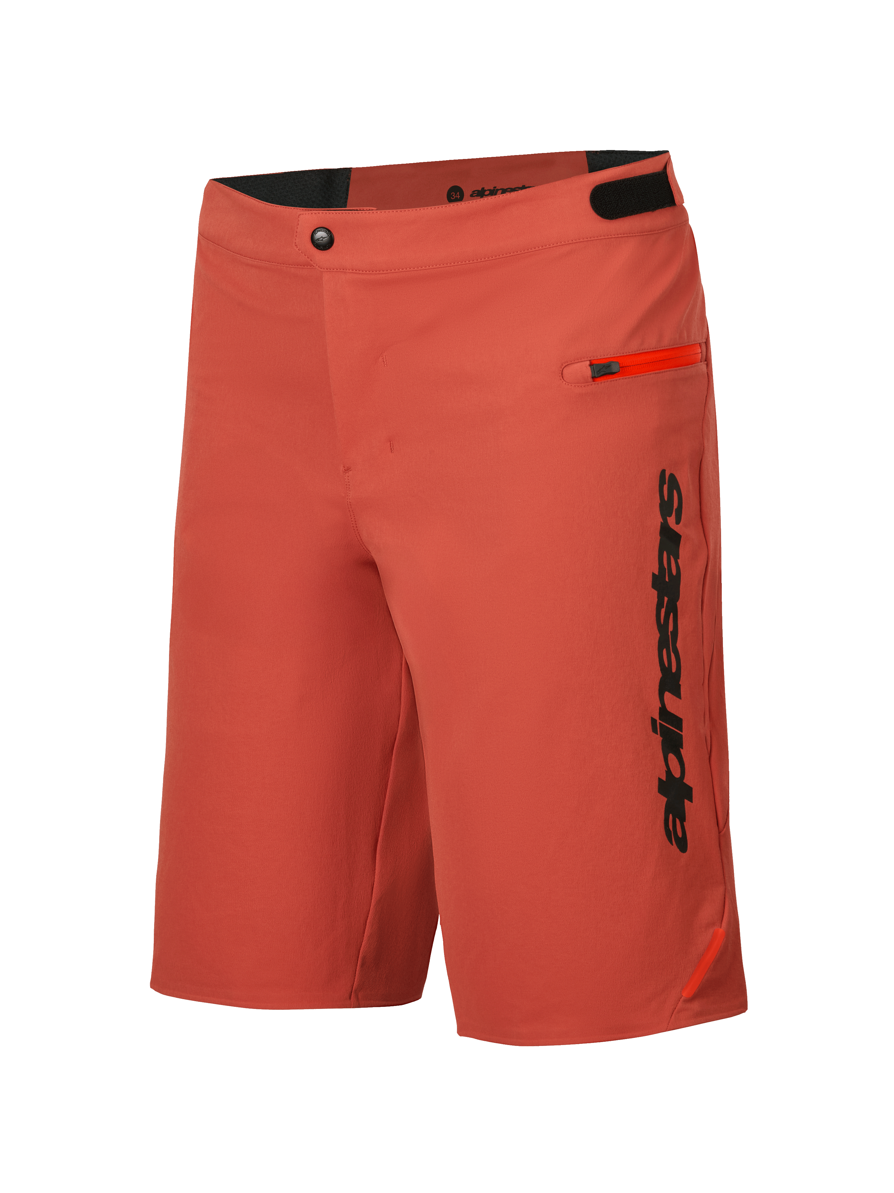 Alpinestars Spodenki A-Dura Elite, męskie spodenki rowerowe MTB, ciemnopomarańczowe, trwała rozciągliwa tkanina z kieszeniami na zamek