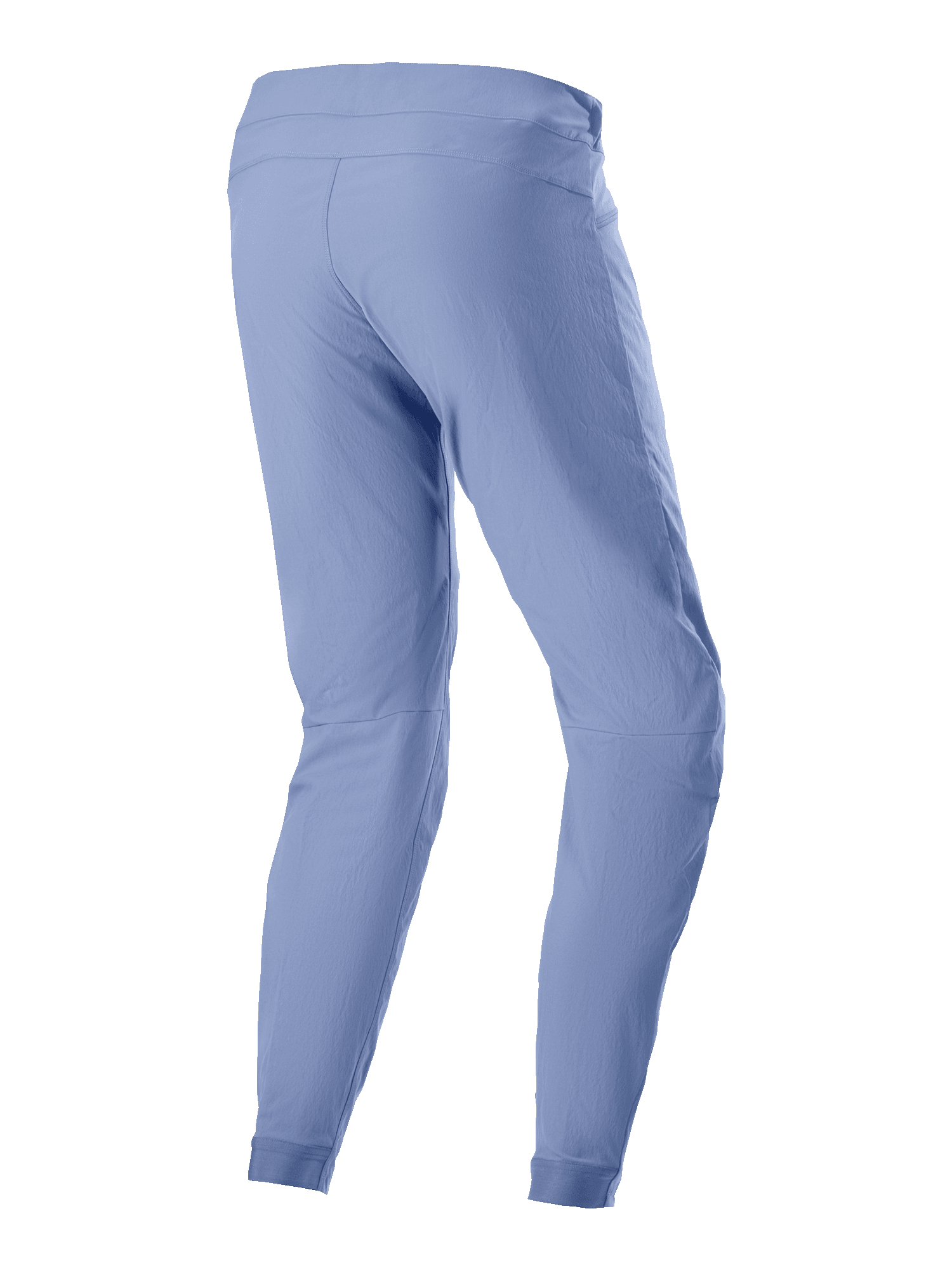 Alpinestars A-Dura Pants, spodnie rowerowe MTB, Infinity Blue, widok z tyłu ukazujący zwężany krój nogawek i elastyczne mankiety, wytrzymała tkanina rozciągliwa w dwóch kierunkach do jazdy terenowej