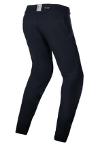 Alpinestars Stella A-Dura Thermal Pants, damskie spodnie MTB, czarne, techniczna odzież outdoorowa do jazdy w zimnych warunkach, widok z tyłu pod kątem trzech czwartych prezentujący ergonomiczny, wstępnie wyprofilowany krój oraz pas z logo ASTARS.