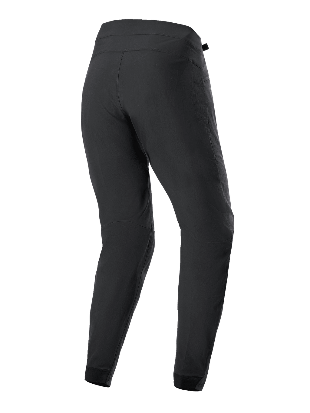 Damskie spodnie Alpinestars Stella A-Dura, spodnie rowerowe MTB, czarne, widok z tyłu ukazujący ergonomiczną konstrukcję, zwężany krój i wytrzymały materiał rozciągliwy w dwóch kierunkach do jazdy na rowerze górskim.