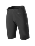 Alpinestars Stella A-Dura Shorts, damskie szorty rowerowe MTB, czarne, podwójne zapięcie na napy i boczna regulacja w pasie, kieszenie zapinane na zamek, techniczny krój do kolan, wytrzymały materiał rozciągliwy w dwóch kierunkach