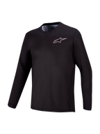 Czarna koszulka MTB A-Dura Air z długim rękawem, oddychająca siateczka żakardowa z logo Alpinestars na piersi.