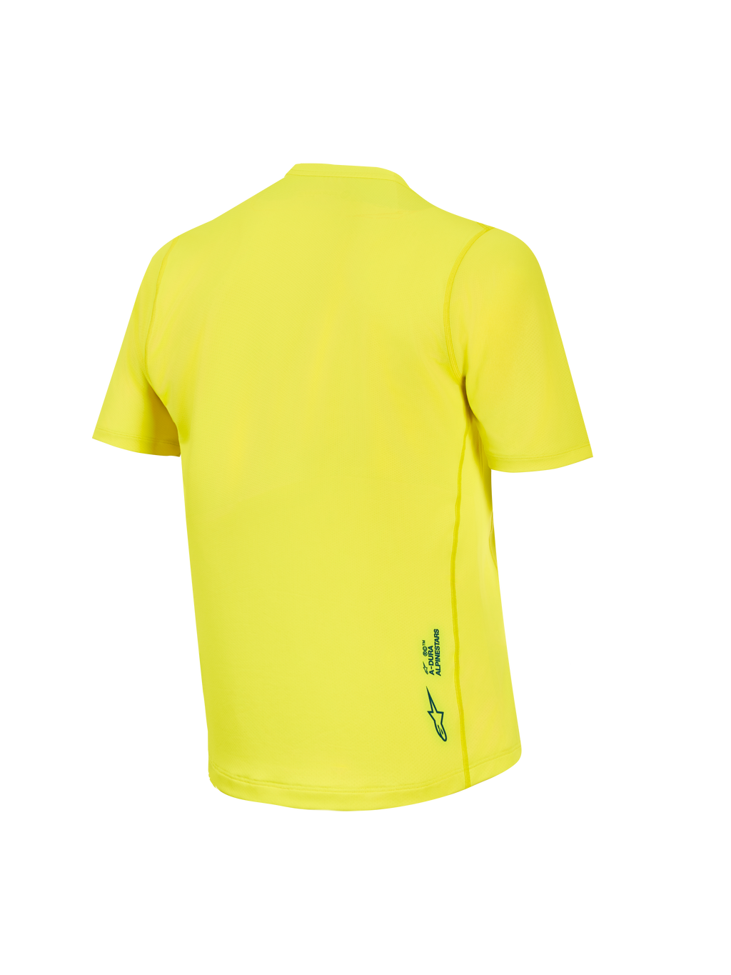 Żółta fluorescencyjna koszulka z krótkim rękawem A-Dura Ride, widok z tyłu oddychającego topu MTB z logo.