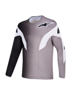 Koszulka Alpinestars A-Supra Elite, szary gradientowy design, mikroperforowana techniczna tkanina MTB.