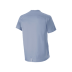 Alpinestars A-Dura Dri Astar Short Sleeve Jersey, Infinity Blue, widok z tyłu z panelami wentylacyjnymi z siatki w górnej części pleców i na ramionach, przedłużony tył, techniczna odzież rowerowa MTB