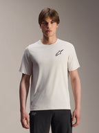 Alpinestars A-Aria Astar Jersey, koszulka rowerowa z krótkim rękawem, kolor ecru z czarnym logo gwiazdy na piersi, lekki i oddychający poliester, dopasowanie performance fit do jazdy MTB