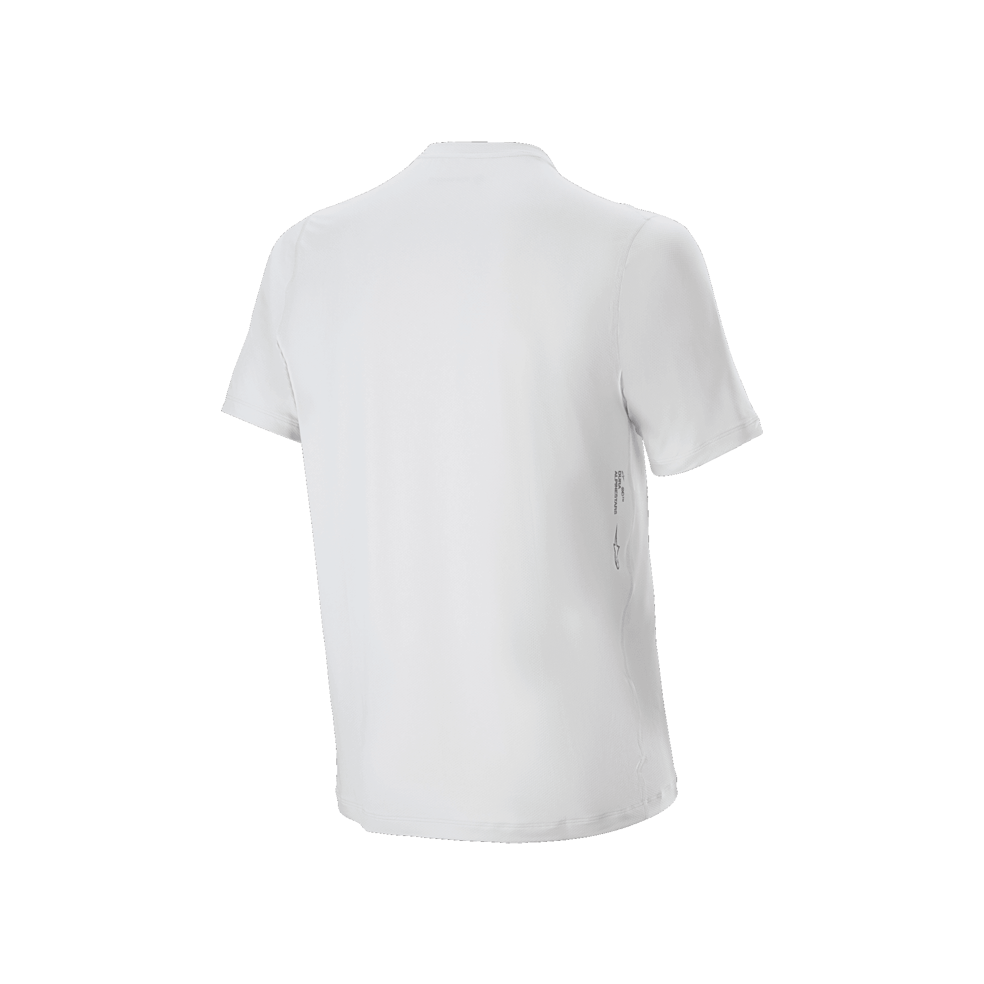 Alpinestars A-Dura Oscar Jersey - Short Sleeve, koszulka rowerowa, White Dove, widok z tyłu, minimalistyczny biały design z małym pionowym logo w dolnej części pleców po prawej stronie, profesjonalna odzież MTB