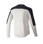 Alpinestars Drop Meta Jersey - Long Sleeve, koszulka MTB, jasnoszara z czarnymi akcentami na ramionach i rękawach, widok z tyłu pokazujący przedłużony tył, oddychająca tkanina siatkowa do jazdy terenowej