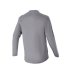 Alpinestars A-Dura Rocker Long Sleeve Jersey, ciemnoszara koszulka rowerowa z długim rękawem, widok z tyłu podkreślający przedłużony tył, codzienna odzież MTB o regularnym kroju