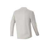 Alpinestars A-Dura Switch Long Sleeve Jersey, jasnoszara, widok z tyłu prezentujący długie rękawy i przedłużony tył, lekka odprowadzająca wilgoć dzianina żakardowa do kolarstwa górskiego