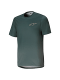 Alpinestars Youth A-Dura Rise Jersey, młodzieżowa koszulka MTB z krótkim rękawem, ciemnozielona Silver Pine, okrągły dekolt z subtelnym logo na piersi, lekka oddychająca tkanina żakardowa, regularny krój