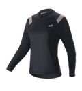 Alpinestars Stella Alps Escape Jersey, damska koszulka rowerowa MTB z długim rękawem, czarna z jasnoszarymi wstawkami na ramionach, okrągły dekolt, małe białe logo na piersi, sportowy krój