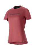 Alpinestars Stella A-Dura Dri Switch Jersey, damska koszulka MTB z krótkim rękawem, bordowa z czarnym logo, perforowane rękawy z siateczki dla oddychalności, profesjonalna odzież rowerowa
