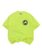 Koszulka Limited Edition Dirt Studios® Tech Series, męska bawełniana koszulka z krótkim rękawem, fluo żółta, okrągłe logo z gwiazdą na piersi, casualowa odzież sportowa Alpinestars.
