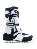 Alpinestars Tech-T Boots, Men's Trials Motorcycle Boots, Black and White, CE Certified Leather, Three-Buckle Closure.