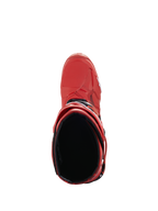 Alpinestars Tech 10 Boots, Red, Top-down view into the boot interior, Motocross Boots, featuring black lining and red TPU shell, professional performance off-road footwear