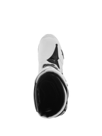 Alpinestars Tech 10 Supervented Boots, Motocross Boots, White and Black, top-down view showing the inner mesh lining and ventilated construction, professional protective footwear for motocross.