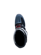 Alpinestars Tech 7 Enduro Drystar Boots, waterproof gray and red off-road boots shown from a top-down view.