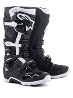 Buty Alpinestars Tech 7 Enduro Drystar®, buty motocyklowe off-road, czarno-białe, wyposażone w wodoodporną membranę, system zapięć na klamry i wytrzymałą podeszwę dedykowaną do jazdy enduro