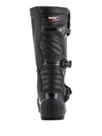 Alpinestars Tech 3 Enduro Boots, Rear View, Black, featuring TPU heel counter with Tech Series branding and ribbed flexible panels, durable protective footwear for motocross and off-road riding