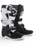 Alpinestars Stella Tech 3, damskie buty motocrossowe off-road, czarne i białe, z ochronnymi panelami TPU i regulowanymi klamrami