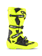 Buty Alpinestars Tech 5, buty motocrossowe i off-road, żółte fluo i czarne, system zapinania na cztery klamry, ochronna skorupa TPU, biomechaniczna konstrukcja przegubu, wytrzymała podeszwa wyścigowa