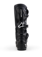 Alpinestars Tech 7 Enduro Gore-Tex, męskie buty motocyklowe off-road, czarne i ciemnoszare, widok z tyłu z ochroną TPU.