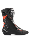 Alpinestars SMX Plus V2, męskie buty motocyklowe wyścigowe, czarne i czerwone fluo, system Multi-Link Control, mikrofibra.