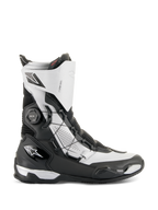 Alpinestars SP-X BOA® Boots, średniej wysokości sportowe buty motocyklowe, czarno-srebrne, z bocznym systemem BOA Fit System, ochroną TPU i oddychającym materiałem Rideknit, elegancki design do jazdy sportowo-turystycznej