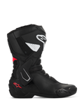 Buty Alpinestars Stella SMX-6 V3, damskie sportowe buty motocyklowe, czarne z białymi i różowymi akcentami Diva Pink, profil boczny, ochrona goleni i kostki TPU, elastyczne panele mesh, konstrukcja z wydajnej mikrofibry na tor i ulicę