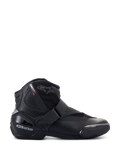 Alpinestars SMX-1 R V2 Vented Boots, niskie czarne buty motocyklowe, profil boczny z perforowanymi panelami z mikrofibry, ochrona pięty z TPU i slider palców, zapięcie na rzep, sportowe obuwie szosowe