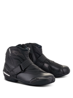 Alpinestars Stella SMX-1 R V2 Boots, damskie niskie buty motocyklowe, czarne, cholewka z mikrofibry, ochraniacz pięty i nakładka na zmianę biegów z TPU, zapięcie na pasek, sportowy profil aerodynamiczny