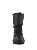 Buty Alpinestars SP-X BOA® Drystar®, średniej wysokości sportowo-turystyczne buty motocyklowe, czarne, z siatkowymi panelami z przodu, wytłoczonym logo na płytce goleniowej oraz systemem zapięcia BOA Speed Lace dla bezpiecznego dopasowania.