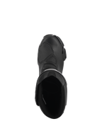 Buty Alpinestars SMX-6 V3 Drystar®, czarne, widok z góry do wnętrza buta, cholewka z mikrofibry z panelem TPU pod dźwignię zmiany biegów i wyściółką wewnętrzną, wodoodporne sportowe i szosowe buty motocyklowe