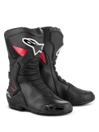 Alpinestars SMX-6 V3 Drystar Boots, wodoodporne wyczynowe buty motocyklowe, czarno-czerwone, z boczną ochroną kostki z TPU, wzmocnionym ochraniaczem goleni i konstrukcją z mikrofibry, do jazdy na torze i ulicy