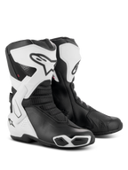 Buty Alpinestars Stella SMX-6 V3 Drystar®, damskie buty motocyklowe, biało-czarne, z ochronnymi nagolennikami z TPU, bocznymi stabilizatorami kostki i zintegrowanymi ślizgaczami, sportowy design z wyraźnym logo Alpinestars i akcentami z siatki