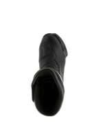 Alpinestars SMX S Waterproof Boots, czarne, widok z góry pokazujący otwór wewnętrzny i wytrzymałą cholewkę z mikrofibry, sportowo-turystyczne obuwie motocyklowe