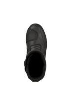 Buty Alpinestars Web GORE-TEX, czarne motocyklowe buty turystyczne, widok z góry pokazujący otwór wewnętrzny i teksturowane wzmocnienie pod dźwignię zmiany biegów, wytrzymała skórzana konstrukcja do jazdy szosowej