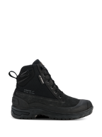 Damskie buty Alpinestars Judy Waterproof, damskie miejskie buty motocyklowe, czarne, wysokie buty w stylu combat ze sznurowaniem z przodu, solidna gruba podeszwa, metka Waterproof i uchwyt z tyłu, wykończenie z matowego zamszu i tkaniny