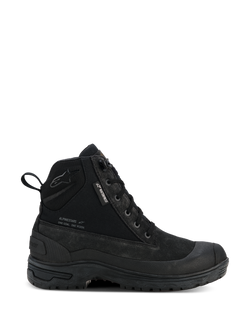 Alpinestars Woman Judy Waterproof Boots, Women's Motorcycle Urban Boots, Black, High-Top Combat Style with Lace-Up Front, Rugged Thick Sole, Waterproof Tag and Rear Pull Tab, Matte Suede and Textile Finish