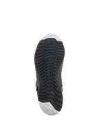 Alpinestars Stella RT-7 Touring Drystar® Boots, damskie buty turystyczne, czarne, widok od dołu prezentujący wytrzymałą gumową podeszwę z agresywnym bieżnikiem dla lepszej przyczepności, logo TPF (Transversal Protection Frame) oraz jasnoszare akcenty na palcach i pięcie.