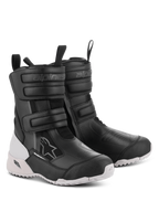 Alpinestars Stella RT-7 Touring Drystar Boots, damskie buty motocyklowe, czarno-białe, z podwójnymi rzepami i podwójnym zamkiem, wytrzymała konstrukcja z mikrofibry i materiału tekstylnego, biała podeszwa z terenowym bieżnikiem i ochroną TPF, design gotowy na przygody