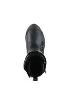Buty Alpinestars Stella RT-7 Touring Drystar®, damskie motocyklowe buty turystyczne, czarno-białe, widok z góry na otwór buta, z wyściełanym kołnierzem, tylną pętlą ułatwiającą zakładanie i wytrzymałą cholewką z mikrofibry z logo Alpinestars