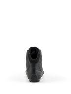 Buty Alpinestars Celer, buty motocyklowe, czarne i ciemnoszare, widok z tyłu podkreślający wzmocnioną piętę, kołnierz kostki i subtelne logo, techniczna konstrukcja z mikrofibry dla motocyklistów sportowych i wyścigowych